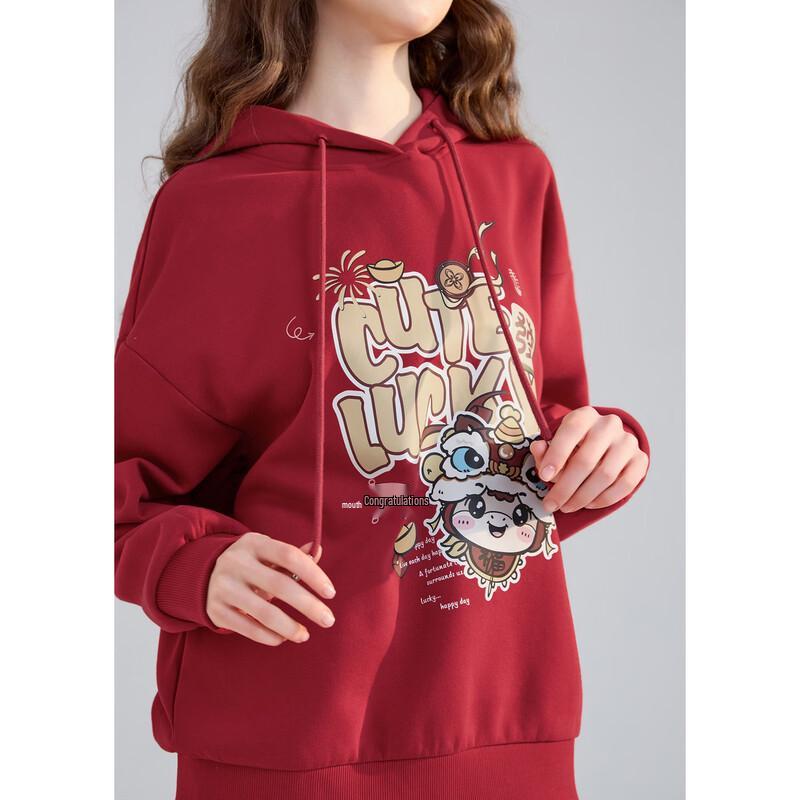 TonLion Women's Cartoon Pattern Hooded Sweatshirt