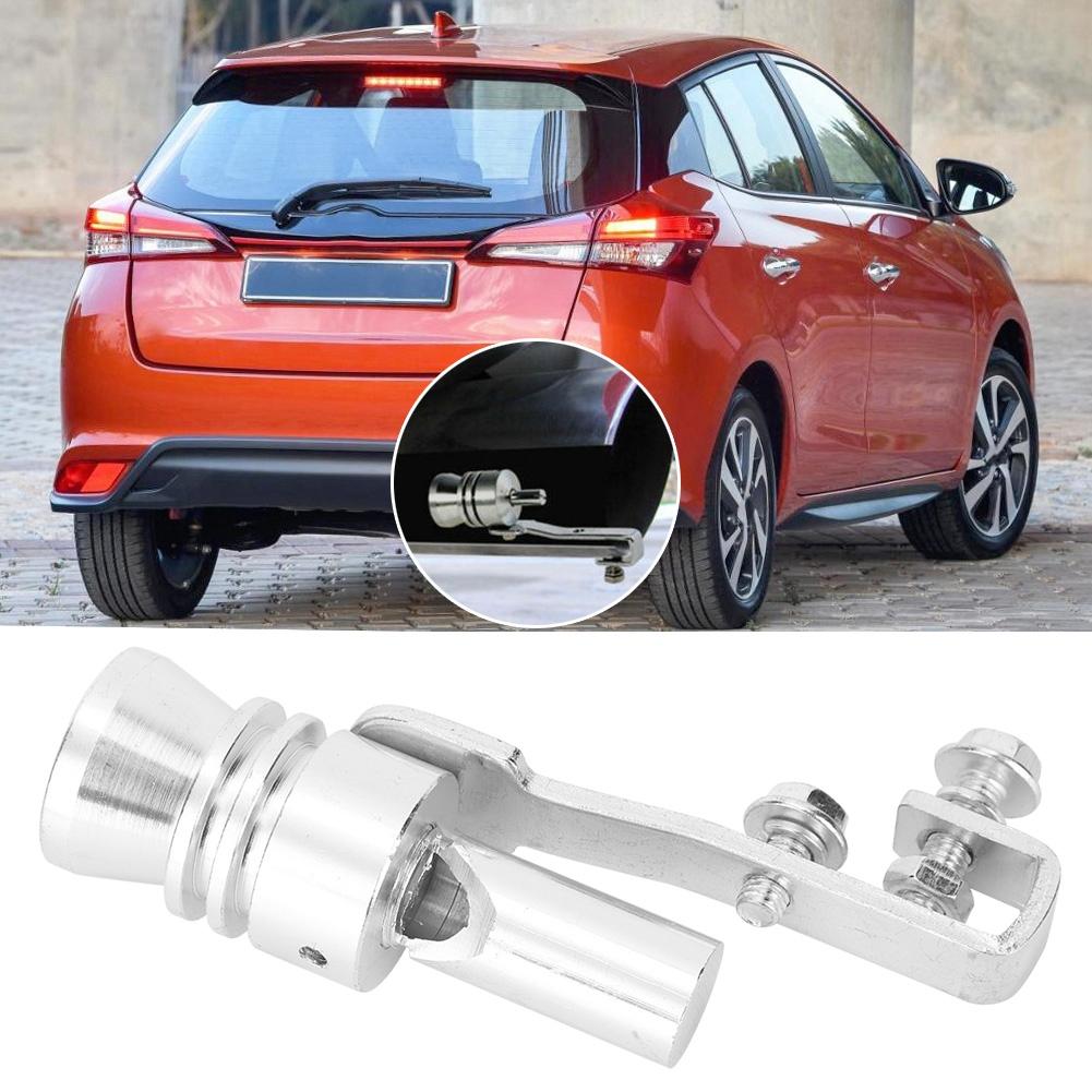 Car Modification Tail Throat Exhaust Pipe Whistle Aluminium Alloy Silver TC L
