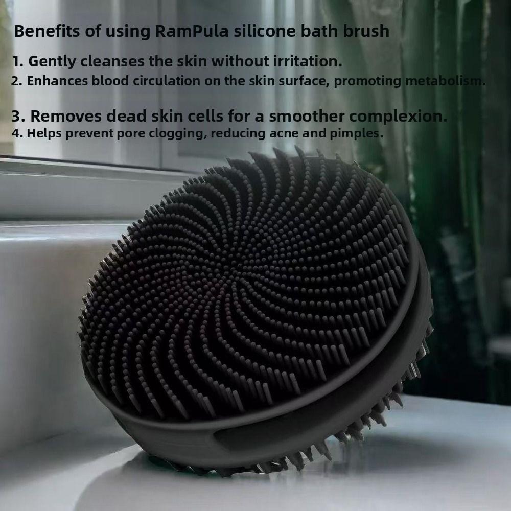 Double-sided Soft Bristle Shower Brush Massage Cleaning Body Shampoo Brush Silicone Multi-functional Bath Brush For Exfoliation