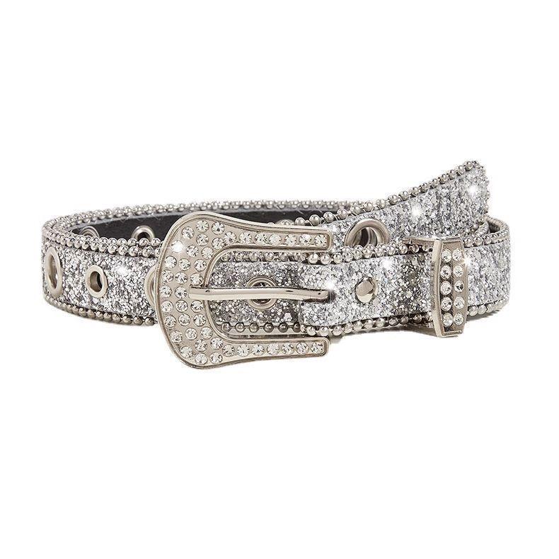 Glänzende Strass-Dornschließe Taillengürtel Nischendesign Damen-Trend Europäischer und Amerikanischer Retro-Mode-Taillenband