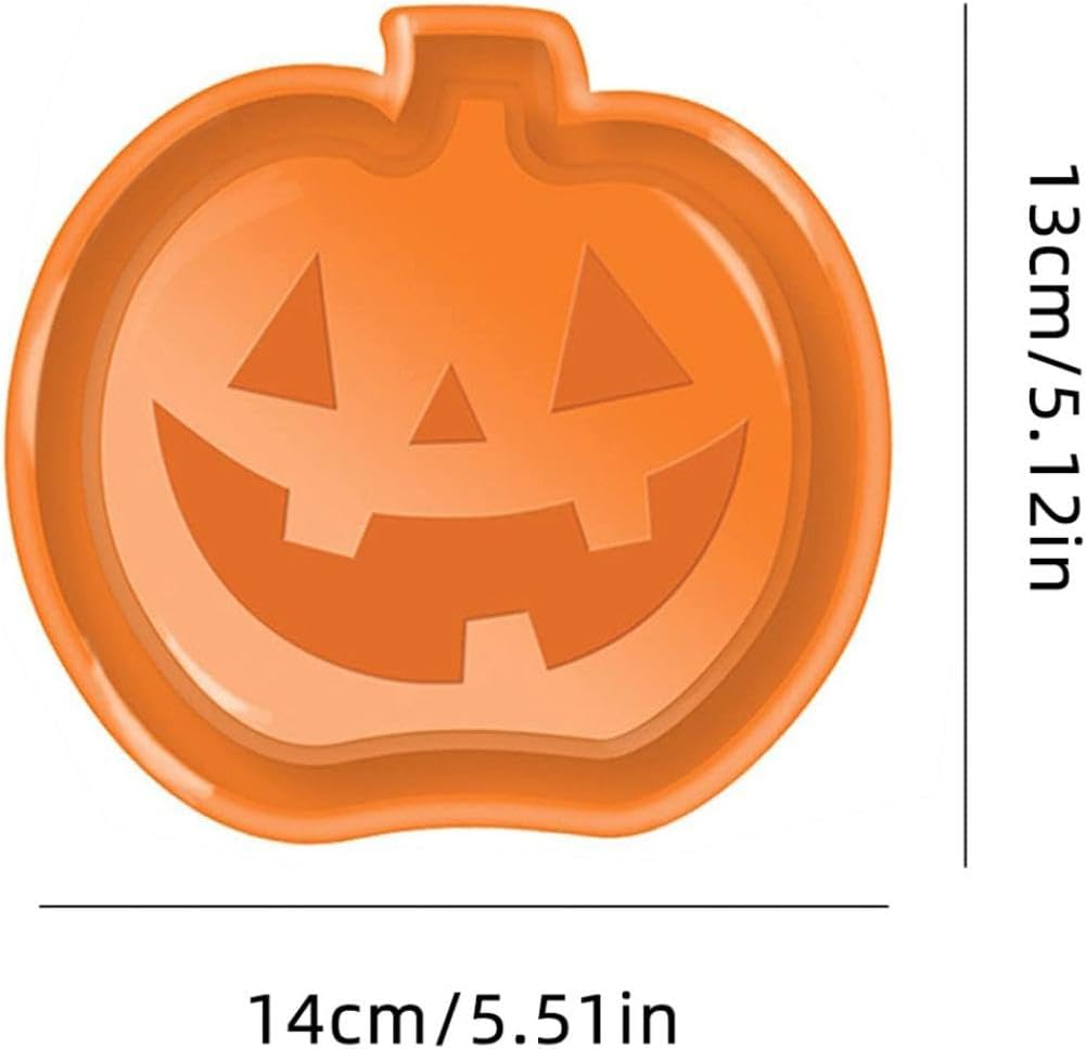 Halloween Plastic Serving Trays Pumpkin Ghost Bat Candy Snack Plates for Party Table Decoration Display Holiday Props