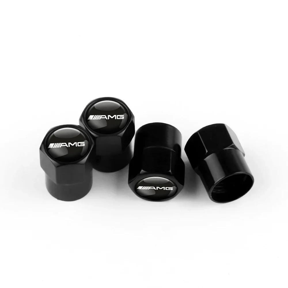 2025 Hot For Benz 4pcs Car Wheel Tire Valve Caps Stem Case With Logo Auto Styling For Mercedes benz W204 W205 Amg Smart Fortwo 4
