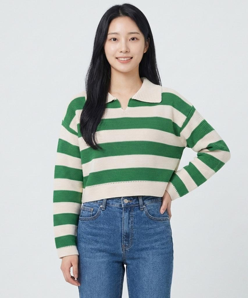 ECOLEDEPARIS Two-Tone Collared Knit_Rb32Kkcm30Z