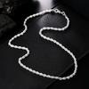 Charms Fine 4MM Rope Chain 925 Silver Necklaces for Woman Men Classic Fashion Jewelry Wedding Party Holiday Gifts