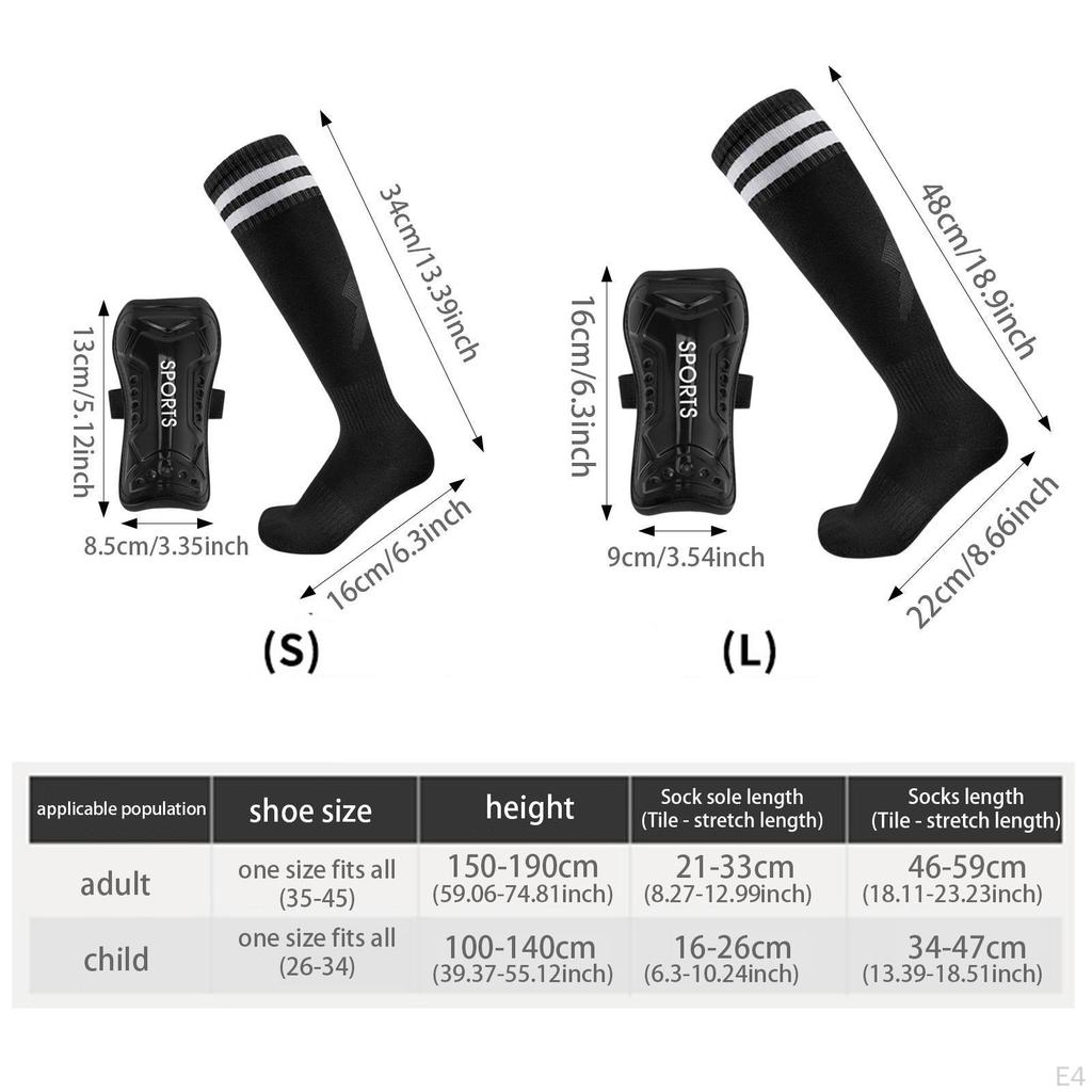 Soccer Shin Guards Protection Gear with Socks for All Ages, Comfortable Shockproof Calf