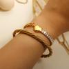 Stainless Steel Heart-shaped Ladies Elegant Bracelet For Women Crystal Bangle