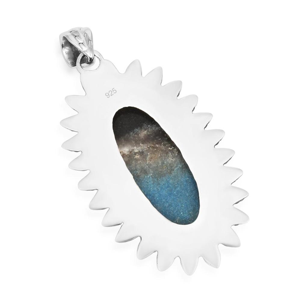 Natural Blue Aventurine Gemstone Pendant, 925 Sterling Silver, Oval Shape Gemstone, Handmade Pendant Jewelry, Gift for Women, Easter Gift