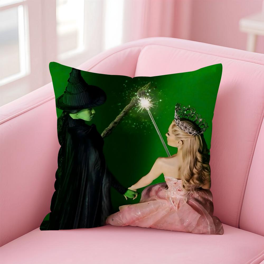 movies W-Wicked Part One Cushion Cover Comfortable Reversible Pillow Cover Ideal for Car Sofa Bedroom & Beyond