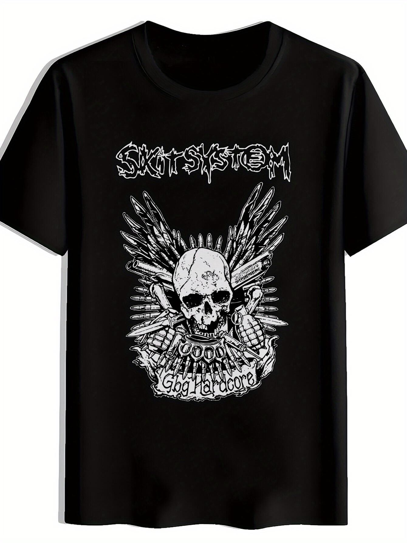

Black T-shirt with Skull & Guitar Design - SKIT SYSTEM Band Logo XXXXL