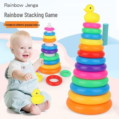 Kleines Enten Ringwurf Stapelspiel für 3-7 Jährige – Kreatives DIY Pädagogisches Rollenspielzeug