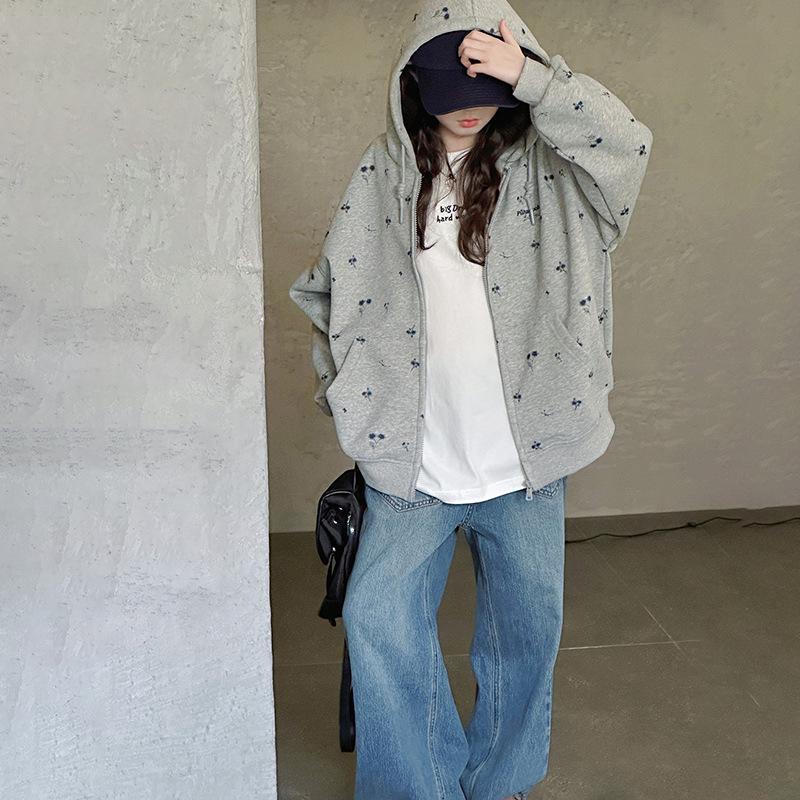 Veste Sweat-shirt à Capuche Polyvalente pour Filles - Nouveau Style Coréen 2025 Zippée pour Automne & Hiver