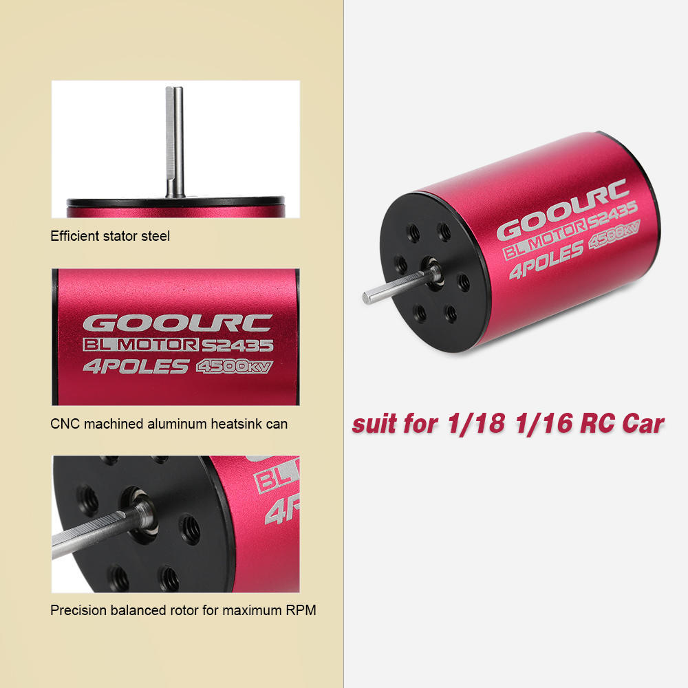 S2435 4500KV RC Brushless Motor and S-25A ESC with 6kg Metal Gear Servo Set Power System for 1/14 1/16 1/18 Scale RC Car Truck Upgrade Brushless Motor & ESC Combo Set S2435 4500KV RC Brushless Motor and S-25A ESC with 6kg Metal Gear Servo Set Power System for 1/14 1/16 1/18 Scale RC Car Truck Upgrade Brushless Motor & ESC Combo Set