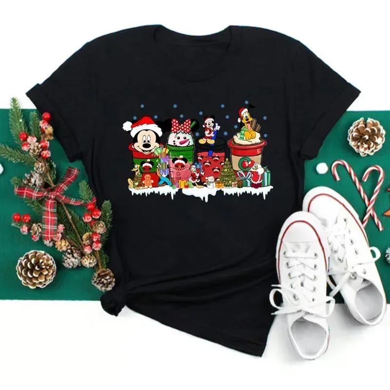 Trendy Casual Christmas Pattern Unisexs Tshirt Unisexs Short Sleeve Kawaii Y2K 90 S Santa Claus Tshirt Unisexs Harajuku