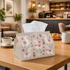 1pc Kawaii Whimsical Tissue Box - Alpaca Animal Floral Napkin Storage Box, Suitable for Rolls/Facial Tissues/Single Sheets, Two Sizes Available for Ho