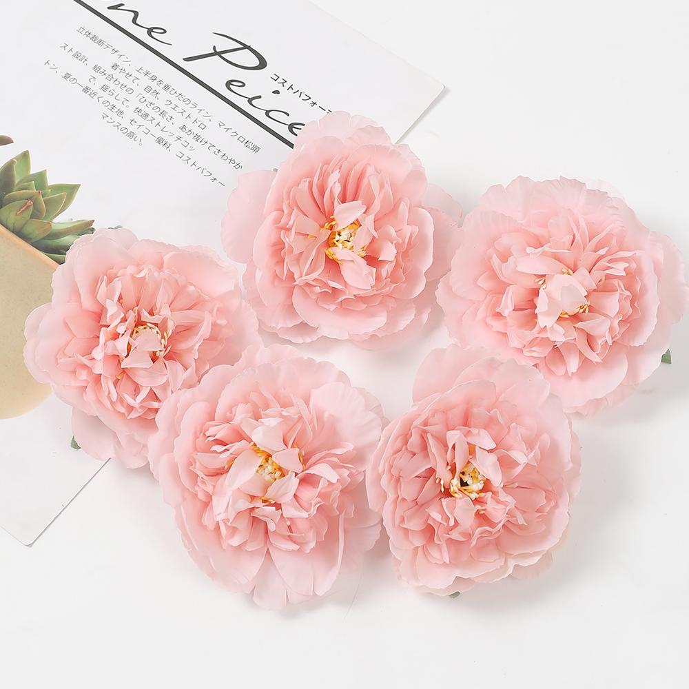 2/5 Stück 11CM Pfingstrosen Kunstblumen Kopf Seidenrosenblüten Für Hochzeit Zuhause Zimmer Dekoration Künstliche Blume DIY Kranz Zubehör