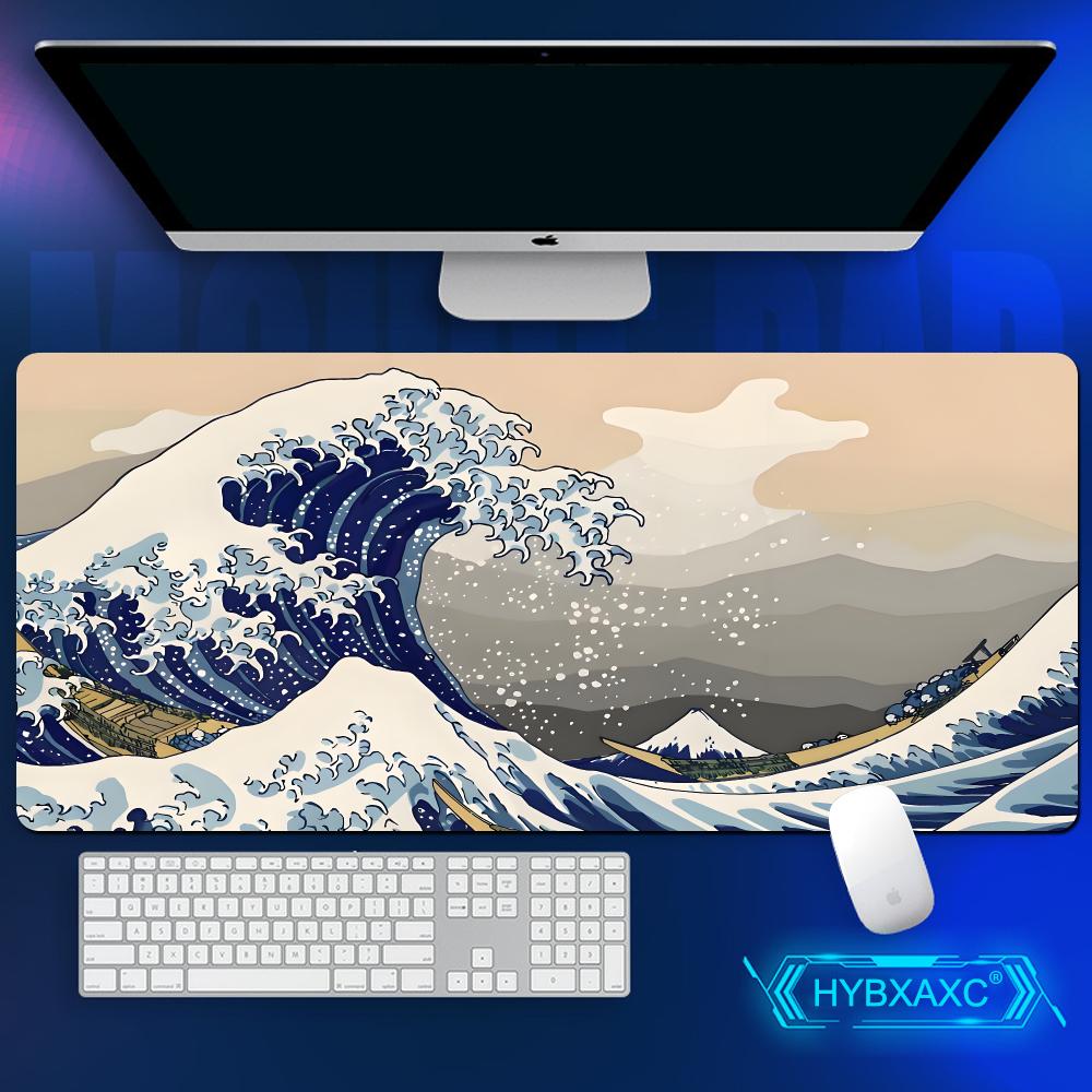 90x40cm Van Gogh Japanese Wave Mouse Pad The Great Wave Hd Extended Gaming Keyboard Mats Large Starry Wave Gamer Mousepad