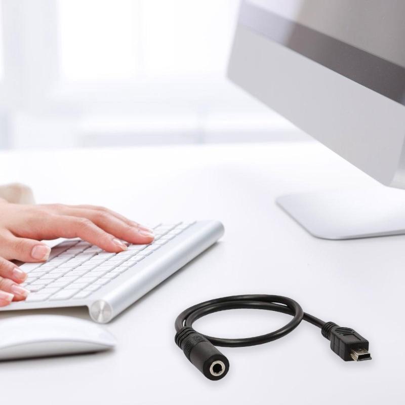 5pin Mini USB Male To 3.5mm Auditory Adapter Cord For Clip On Mic Microphone Adapter Cord 30CM-400CM
