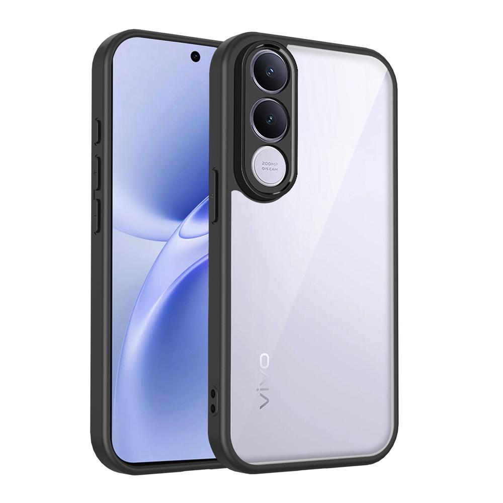 KEYSION Transparent Phone Case for VIVO V70 FE Soft Silicone+PC HD Clear Simple Shockproof Phone Back Cover for VIVO V70 FE 5G
