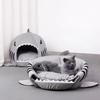 All-Season Cat & Dog Nest: Semi-Closed, Washable, Winter-Warm Pet Bed