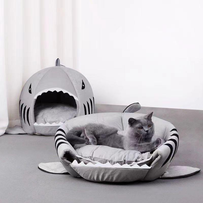 All-Season Cat & Dog Nest: Semi-Closed, Washable, Winter-Warm Pet Bed