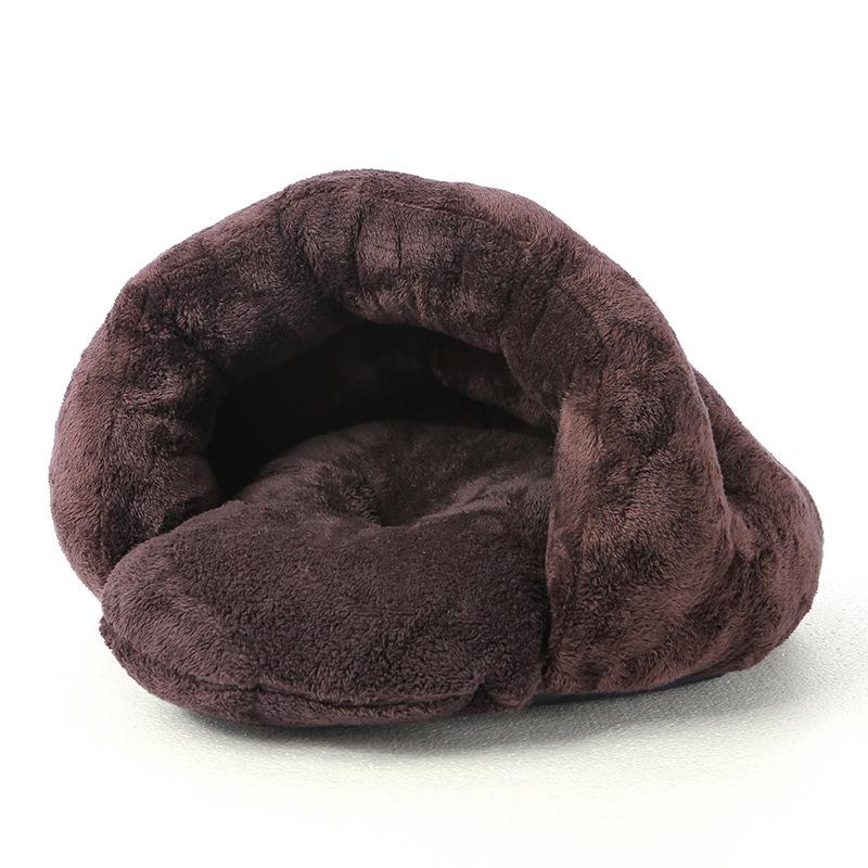 

Зимняя теплая кровать для собак и кошек, спальный мешок, съемный домик для кошек, сфинксов, щенков, лежанки, гнездо, mascotas suministros para gatos S-below 3.0kg коричневый