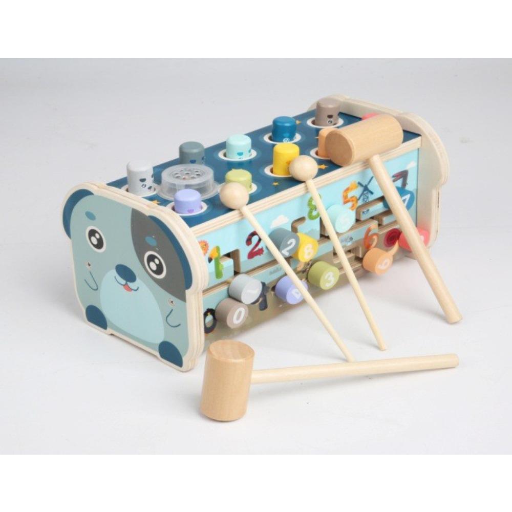 Children's wooden cartoon whack-a-mole percussion piling table Boys and girls percussion table Early education educational wooden toys