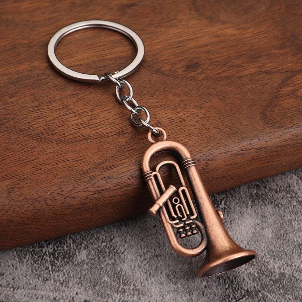 Key Holder Mini Instruments Keychain Saxophone Car Pendant Creative Metal Keyring Accessories