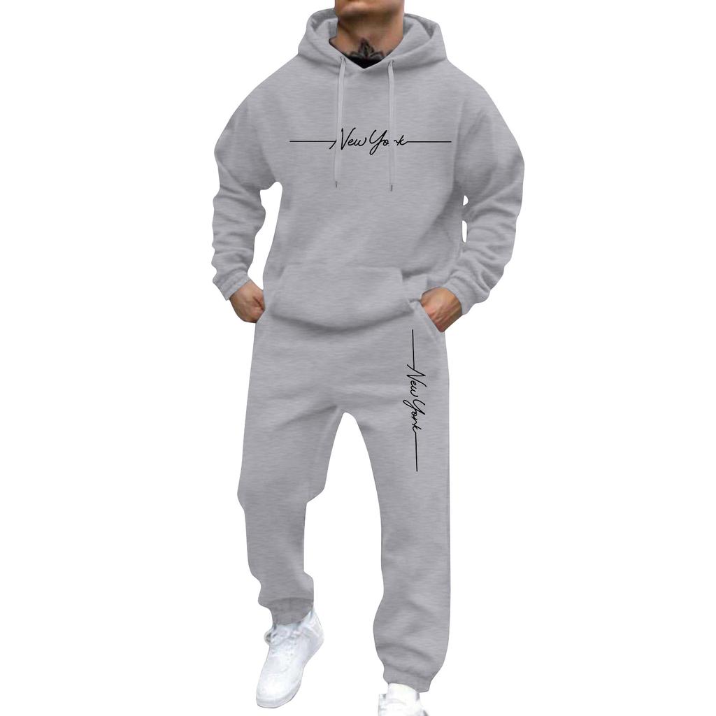 Men's Sweatshirt Suit Men's Solid Color Casual Sports Suit Sweatshirt Suit