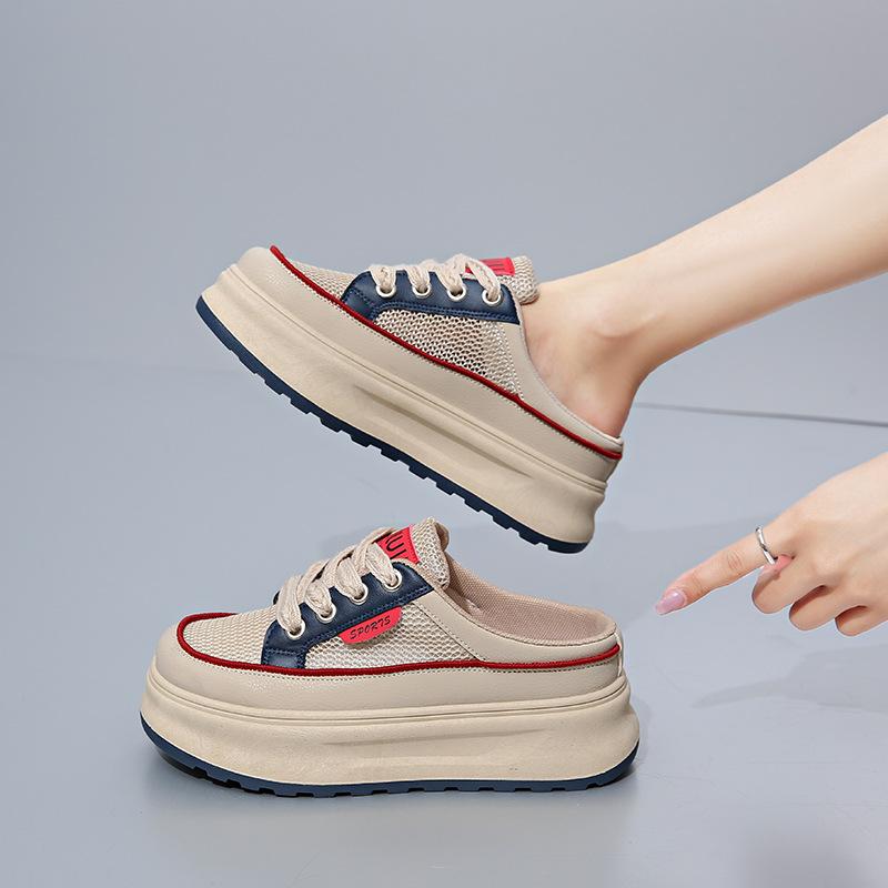 2025 Sommer neue Ein-Pedal-Sandalen Damen-Oberbekleidung in trendigen Plateau-Sandalen lässige Strandschuhe Damen XW520