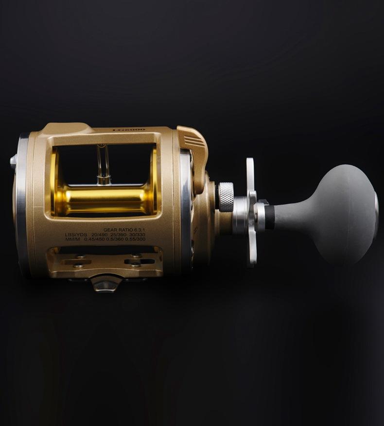 7+1BB Salzwasser-Angel-Trommelrolle Max. Bremskraft 24 kg Big-Game-Fischen Überkopfrolle Tiefseeangeln Trolling-Rolle