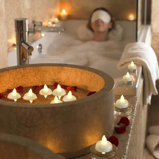 12Pcs/Set Flameless Candle Operated Multi-color Smokeless Floating Battery Tea Light Candle for Home