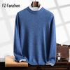 Fanzhen Men's Thickened Cashmere Blend Round Neck Pullover Sweater