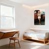 Sexy Blonde Frau Vintage Pickup Truck Blechschild Rustikale Berglandschaft Metallposter für Bar Heim Wanddekoration
