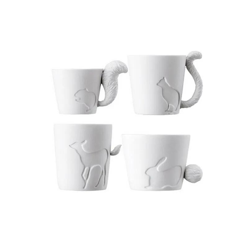 

Japan Kinto Authentic Candle Light Candlestick Relief Forest Animal Shape Mugs Ceramic Bone China Coffee Mugs Plant Pot Squirrels