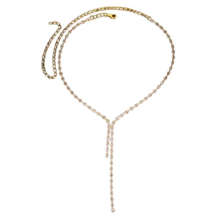 

Sparkling Cubic Zirconia Fringe Necklace Adjustable Clavicle Chain for Parties Weddings Elegant Wedding Jewelry