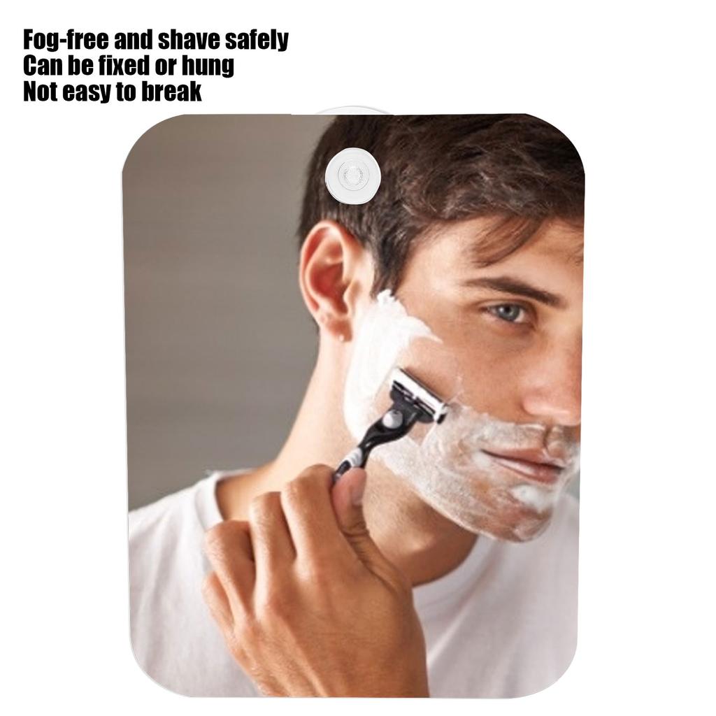 AntiFog Shower Mirror Bathroom Wall Hanging Shaving Mirror with Suction Cup Hook
