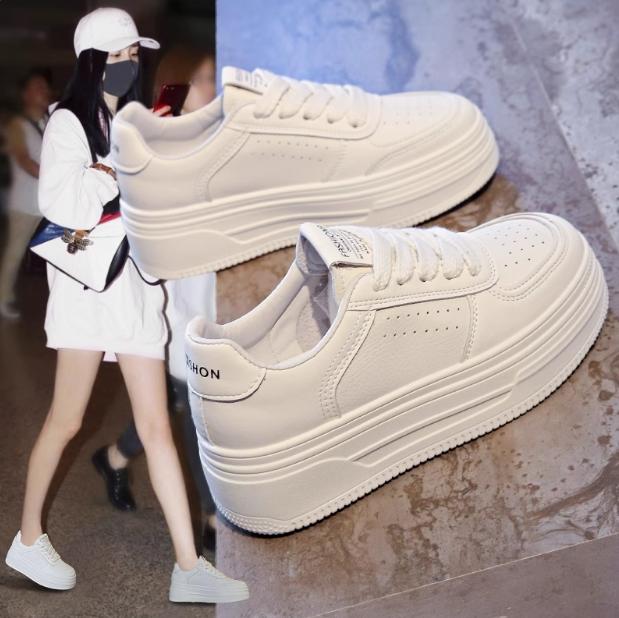 

Thick-soled muffin breathable new autumn height increase leisure sports board shoes tide 35 белый