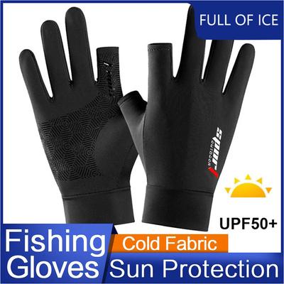 Fishing Catching Gloves Protect Hand Professional Release Anti-slip Fish Gloves Anti-UV Men Women Ice Cool Fishing Glove