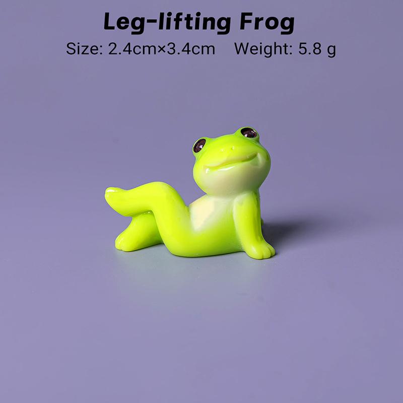 6 Pcs Cute Mini Resin Frog Figurine Set Various Relaxing Poses for Desktop Fairy Garden Home Decor