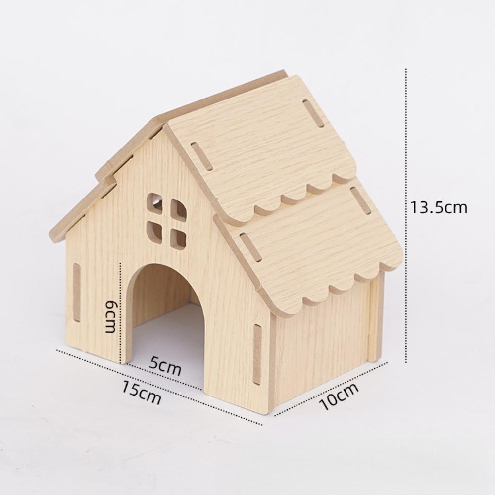 Durable Hamster House Natural Wooden Small Pets Hideaway New Hamster Hide Villa for Chinchilla