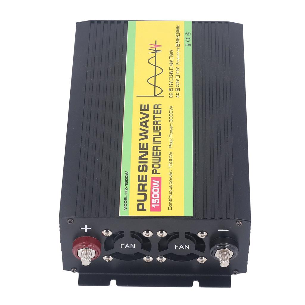 1500W Pure Sine Wave Power Inverter DC 12V To AC 220V Peak Power 3000W with LCD Single Digital Display