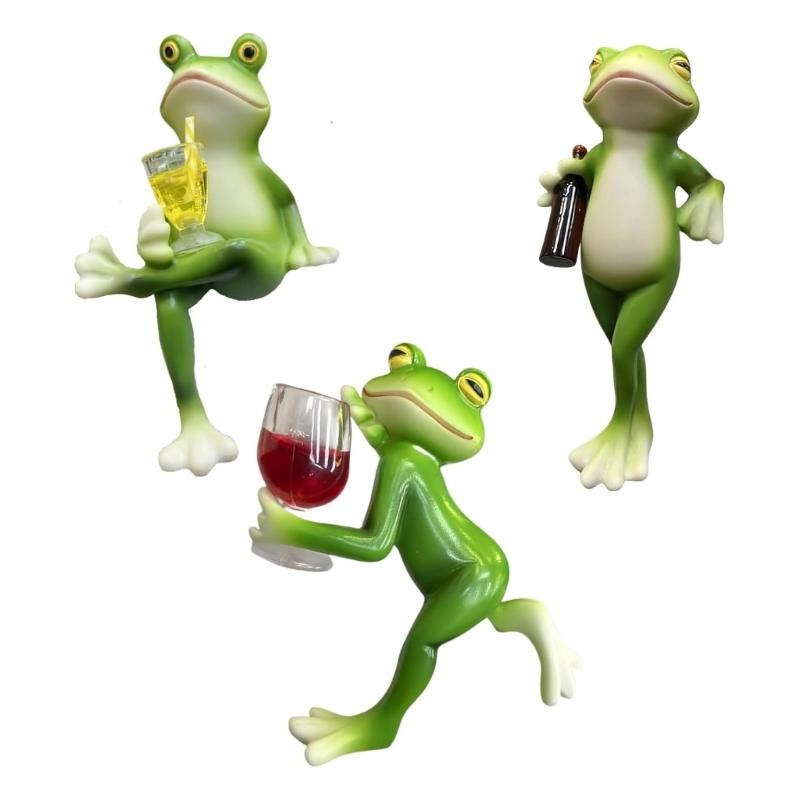 

Frogs Hangers Edge Mounted Garden Sculpture Weather Resistant Resins Decoration For Outdoor Plant Balcony 1