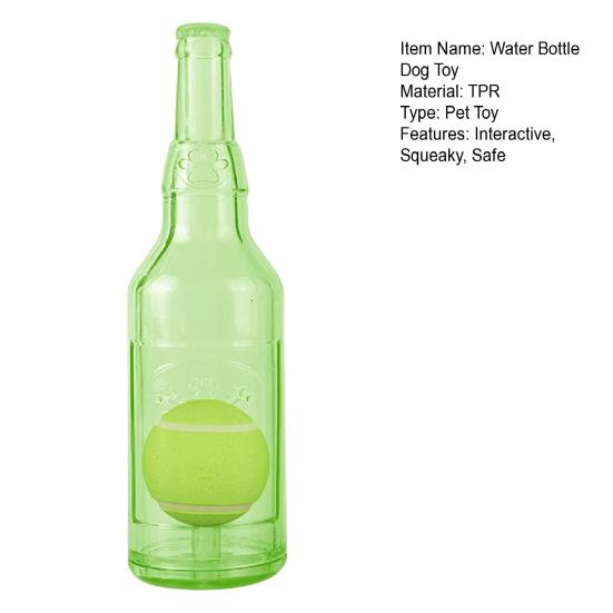Water Bottle Dog Toy Squeaky Dog Chew Toys for Aggressive Chewers Interactive Plastic Water Bottle
