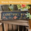 Yousheng Vintage Love You Bye Wall Sign Rustic Wall Sculpture Farmhouse Hanging Plaque for Home Bar Coffee Hallway Entryway Door Decor