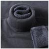 Men's Wool Blend High Neck Knit Sweater with Velvet Fleece Lining