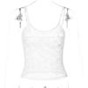 Sleeveless Sexy Lace Hollow Out Sheer Summer Sweet Crop Tops for Women Club Party Y2K Cami Tops Streetwear Clothes