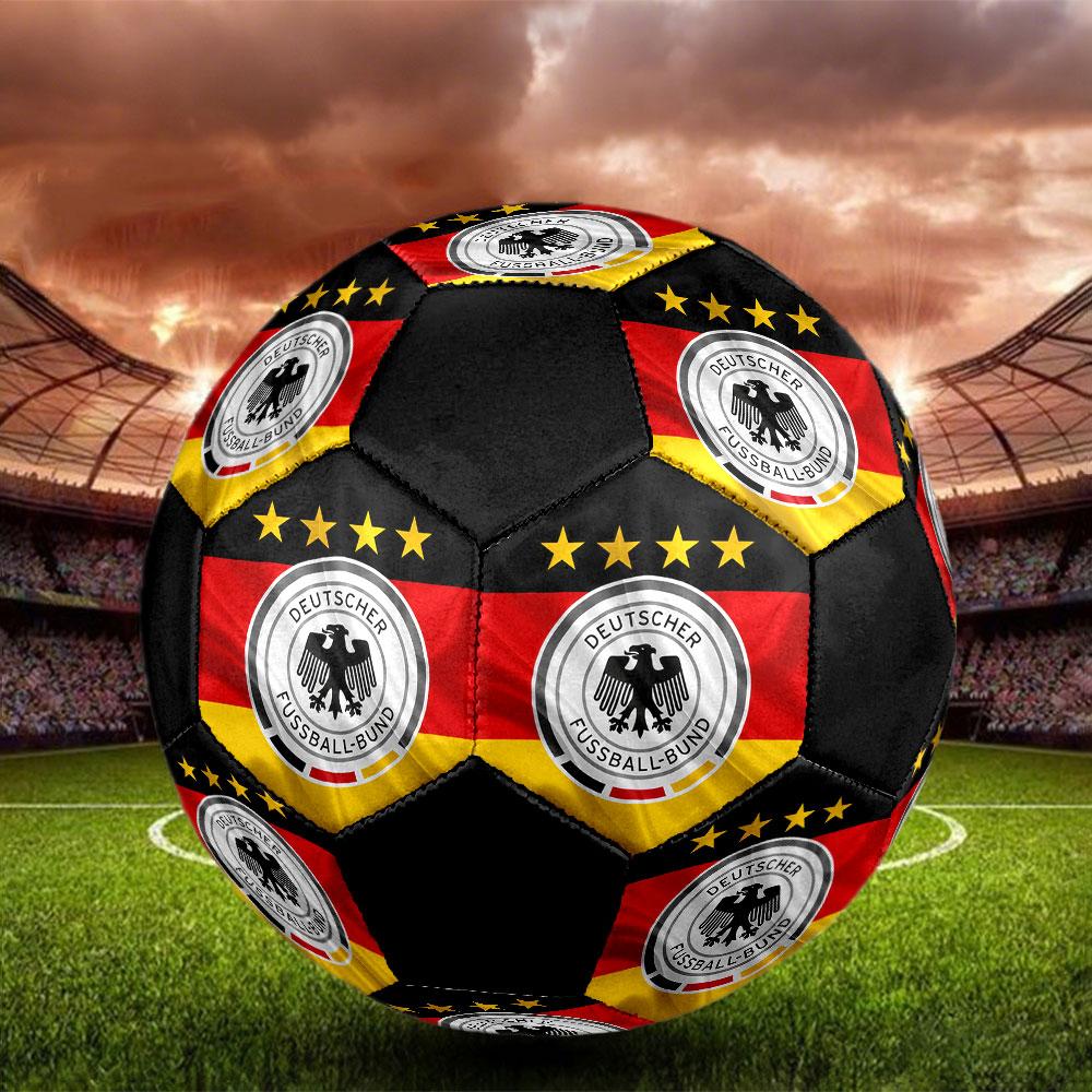 Germany national football logo Size 5 Soccer Ball, Machine-Stitched PVC, Durable & High Bounce, All Ages Fit, fan merchandise, matches & outdoor use.