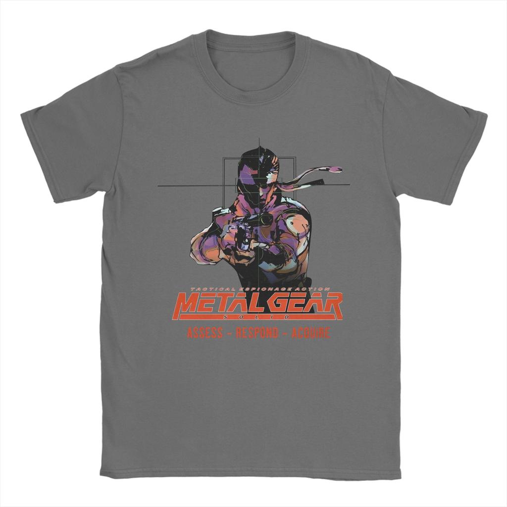 Vintage Metal Gear Japan Videospiel T-Shirt Herren Rundhals Baumwolle T-Shirts Kurzarm T-Shirt Sommer Oberteile