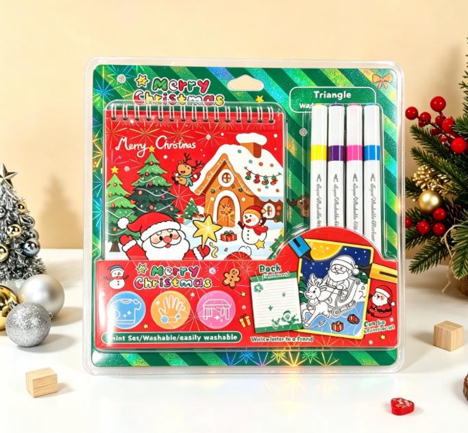 Christmas Kids Coloring Book Set, Art Drawing & Doodle Book for Boys Girls, Safe Non-Toxic Holiday Gift