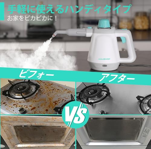 HAUSHOF [2025 Model] Steam Cleaner, Compact Steam Cleaner, High-Temperature Steam Cleaner with Boiler Heating, Handheld Steam Cleaner with 8 Attachmen